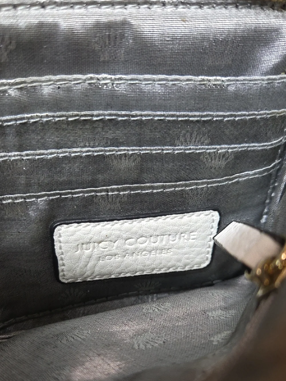 JUICY COUTURE White And Gray Wristlet Clutch Wallet Bag